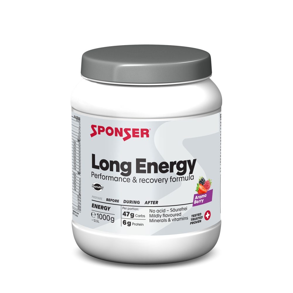 Sponser Long Energy Berry 1000 g Getränkepulver Weiss, Herren, Größe: 0