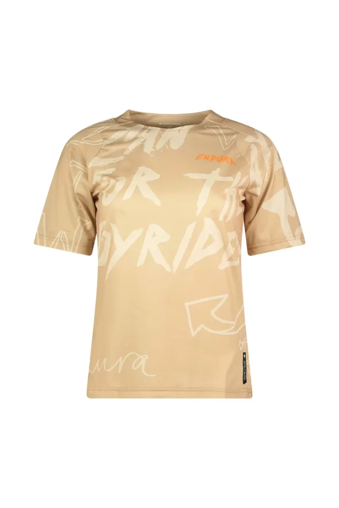 Endura SingleTrack Print Damen Biketrikot Beige, Damen, Größe: XS