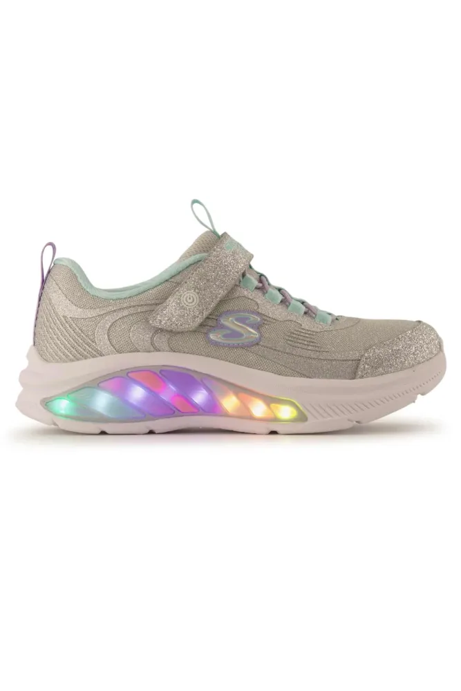 Skechers Rainbow Cruisers - Glitzy Glow Kinder Sneaker Silber, , Größe: 33