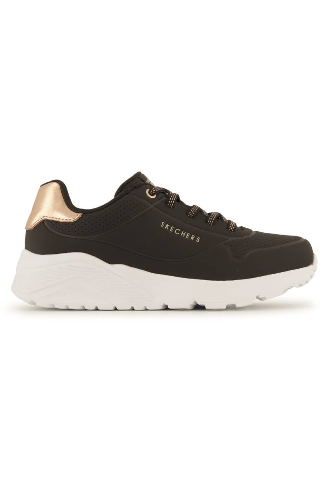 Skechers Slip-On Sneaker »UNO LITE«, Freizeitschuh, Halbschuh, Slipper mit metallic Fersenpatch