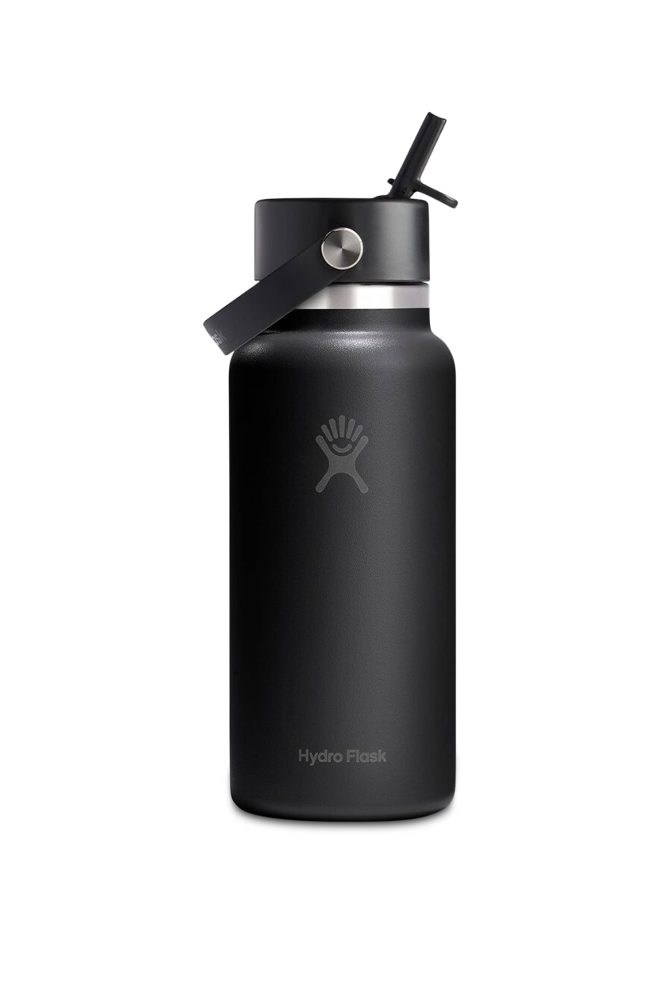 Hydro Flask Wide Mouth with Flex Straw Cap 946 ml Trinkflasche Schwarz, Herren, Größe: 0