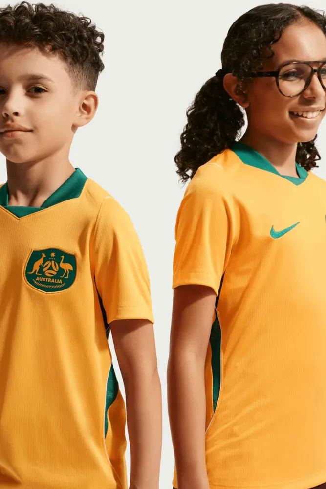 Nike Australien Home Replica Kinder Fussballtrikot WM 2026 Gelb, , Größe: 140