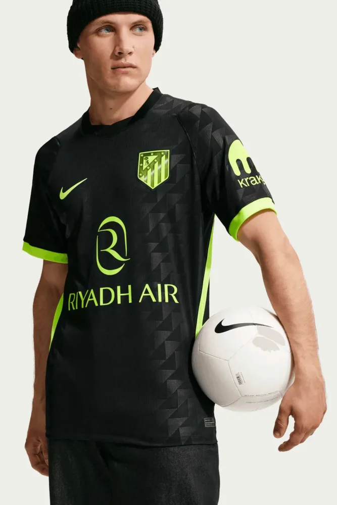 Nike Atletico Madrid Away Replica Herren Fussballtrikot 26/27 Schwarz, Herren, Größe: S