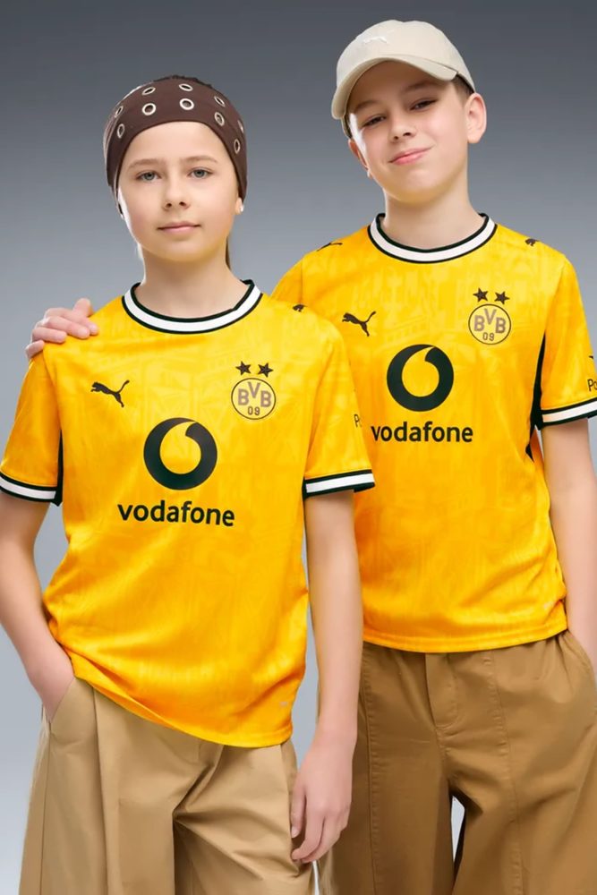 PUMA Borussia Dortmund Home Replica Kinder Fussballtrikot 26/27 Gelb, , Größe: 164