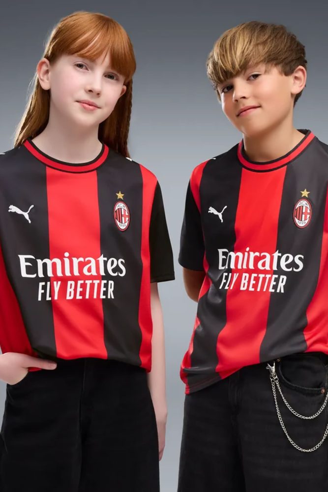 PUMA AC Milan Home Replica Kinder Fussballtrikot 26/27 Rot, , Größe: 152
