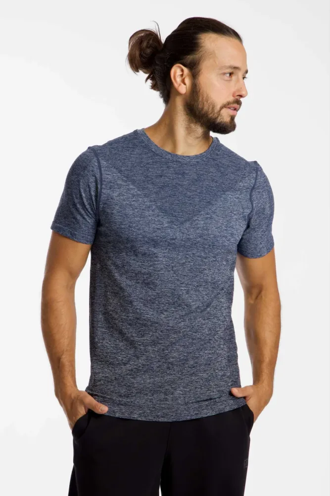 POWERZONE Seamless Herren T-Shirt Blau, Herren, Größe: XL