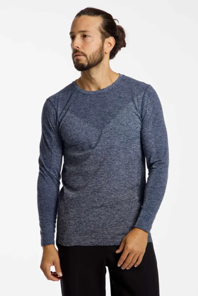 POWERZONE Seamless Herren Longsleeve Blau, Herren, Größe: S