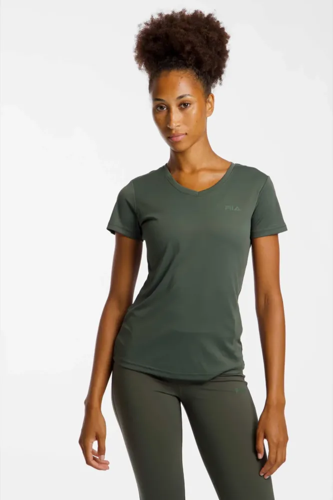 FILA Oullins Damen t-Shirt Grün, Damen, Größe: L
