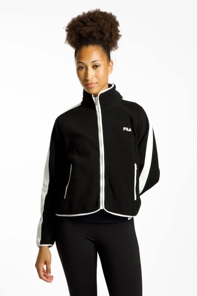 FILA Ouangani Polar Fleece Damen Trainingsjacke Schwarz, Damen, Größe: L