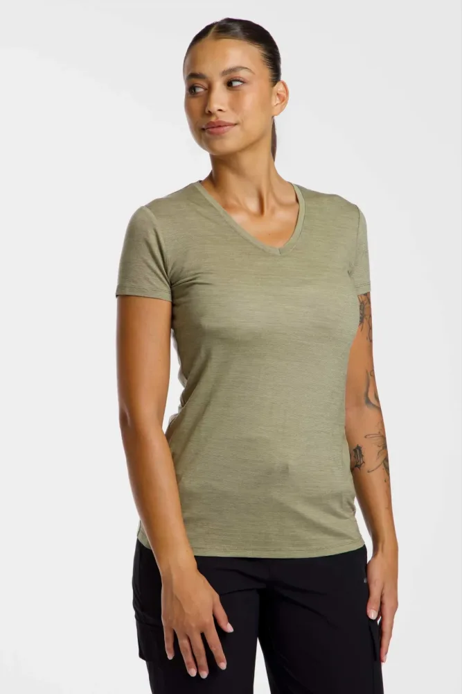 46 NORD Merino Mix Damen T-Shirt Grün, Damen, Größe: 38