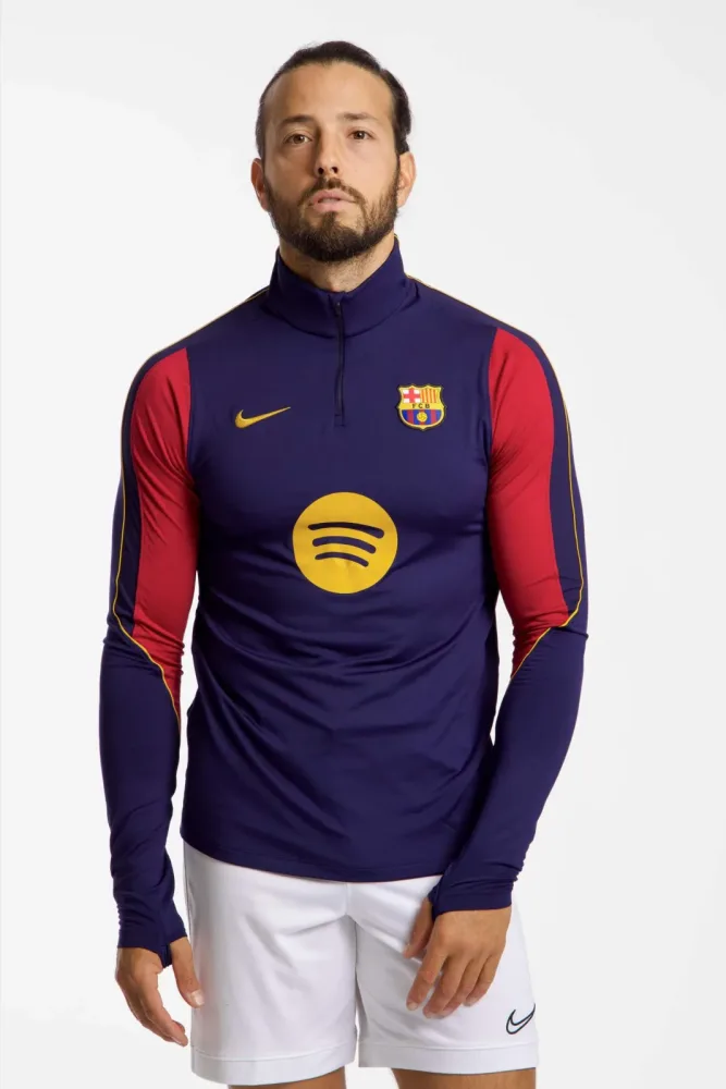 Nike FC Barcelona Dri-FIT Strike Herren Longsleeve Blau, Herren, Größe: L