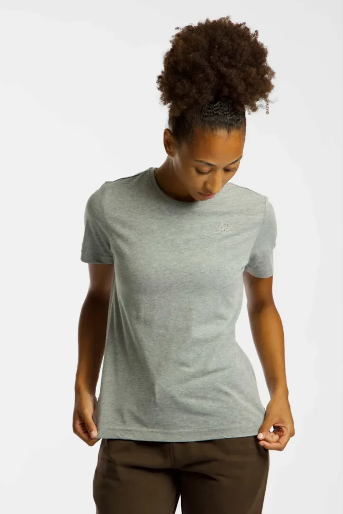 Kappa Sylvie Logo Damen T-Shirt Grau, Damen, Größe: XL