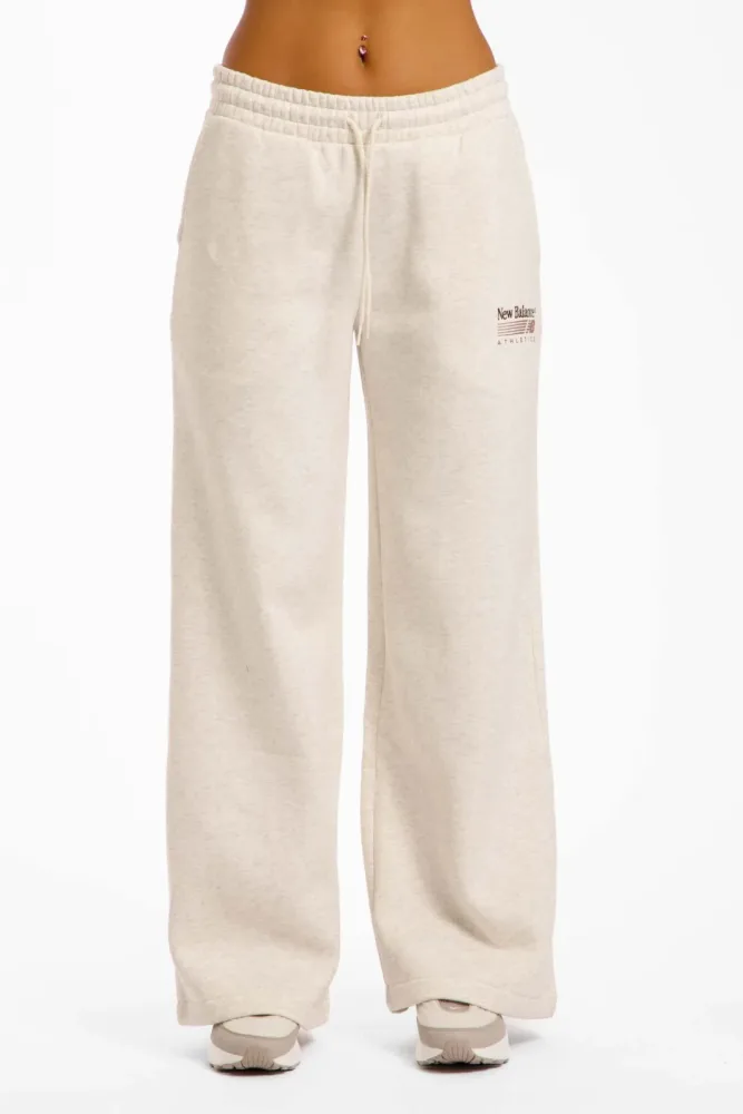 New Balance New Balance W Trackside Fleece Pant Damen, weiss, Grösse: L  Damen, weiss, Grösse: L