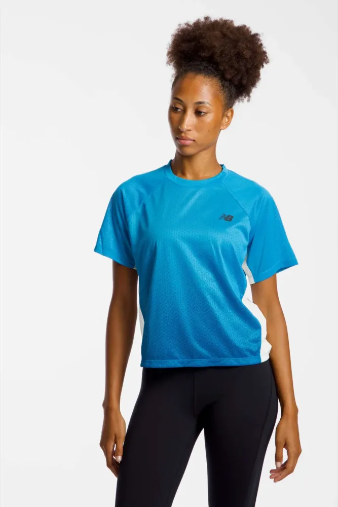 New Balance New Balance W Viz-Tech Run T-Shirt Damen, blau, Grösse: S  Damen, blau, Grösse: S