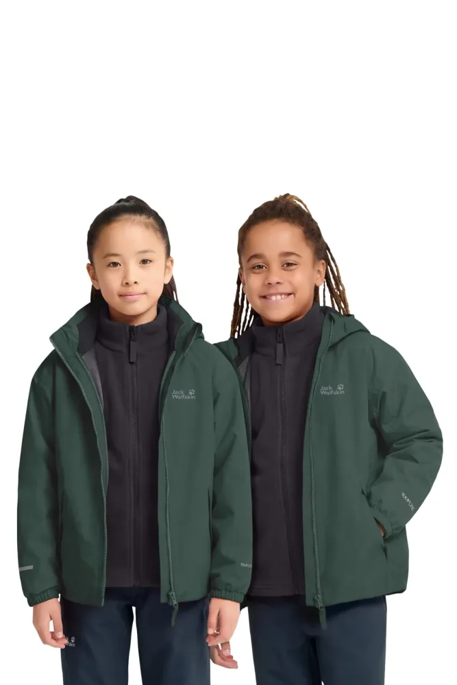 Jack Wolfskin Iceland 3in1 Kinder Outdoorjacke Grün, , Größe: 152