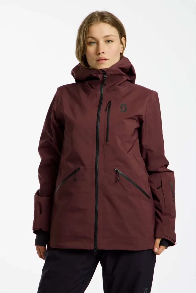 SCOTT Vertic 2L Gore-Tex® Damen Freeridejacke Bordeaux, Damen, Größe: L