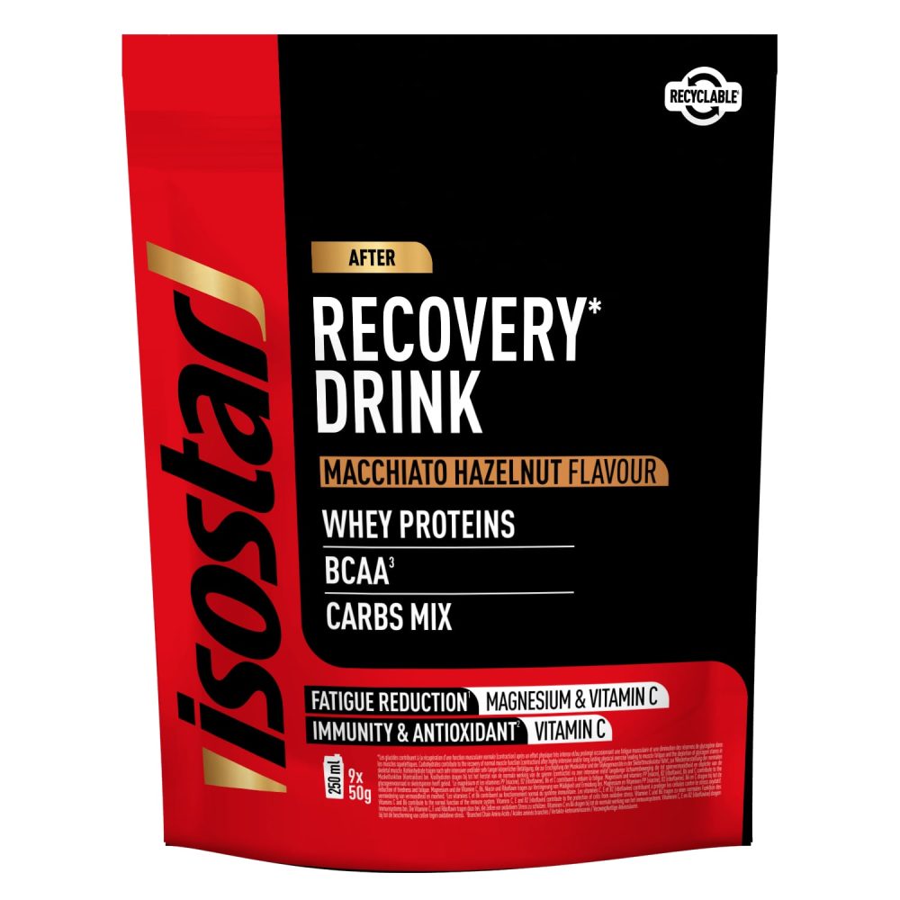 Isostar Long Energy Power Recovery 450 g Macchiato Hazelnut Getränkepulver Braun, Herren, Größe: 0