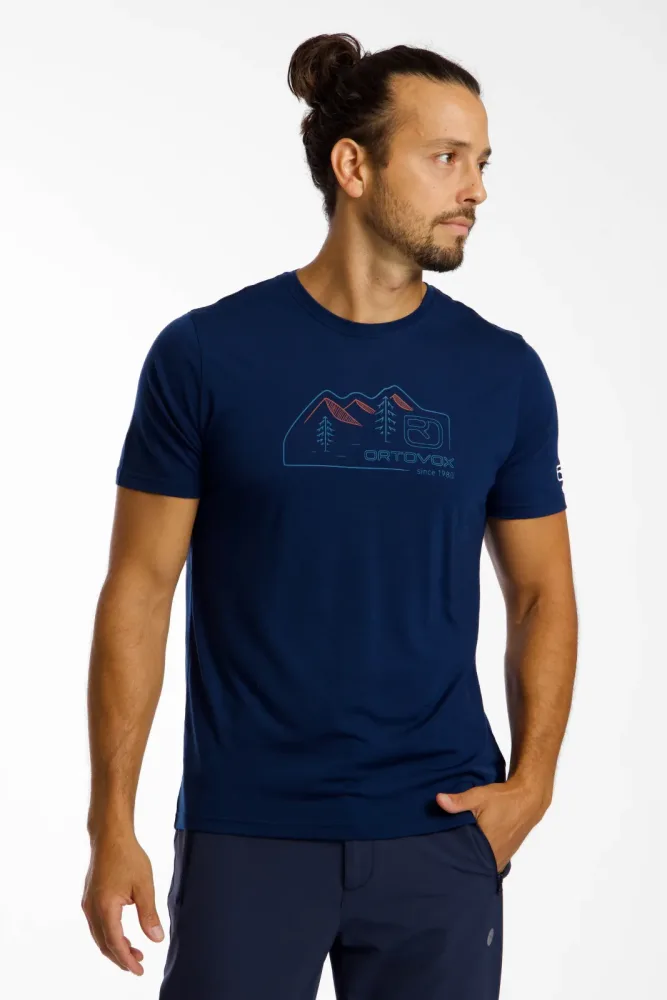 Ortovox 150 Cool Vintage Badge Herren T-Shirt Blau, Herren, Größe: S