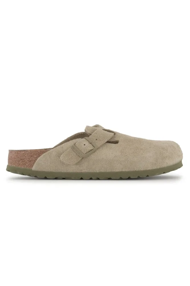 Birkenstock Boston Narrow Fit Damen Slipper Grün, Damen, Größe: 39