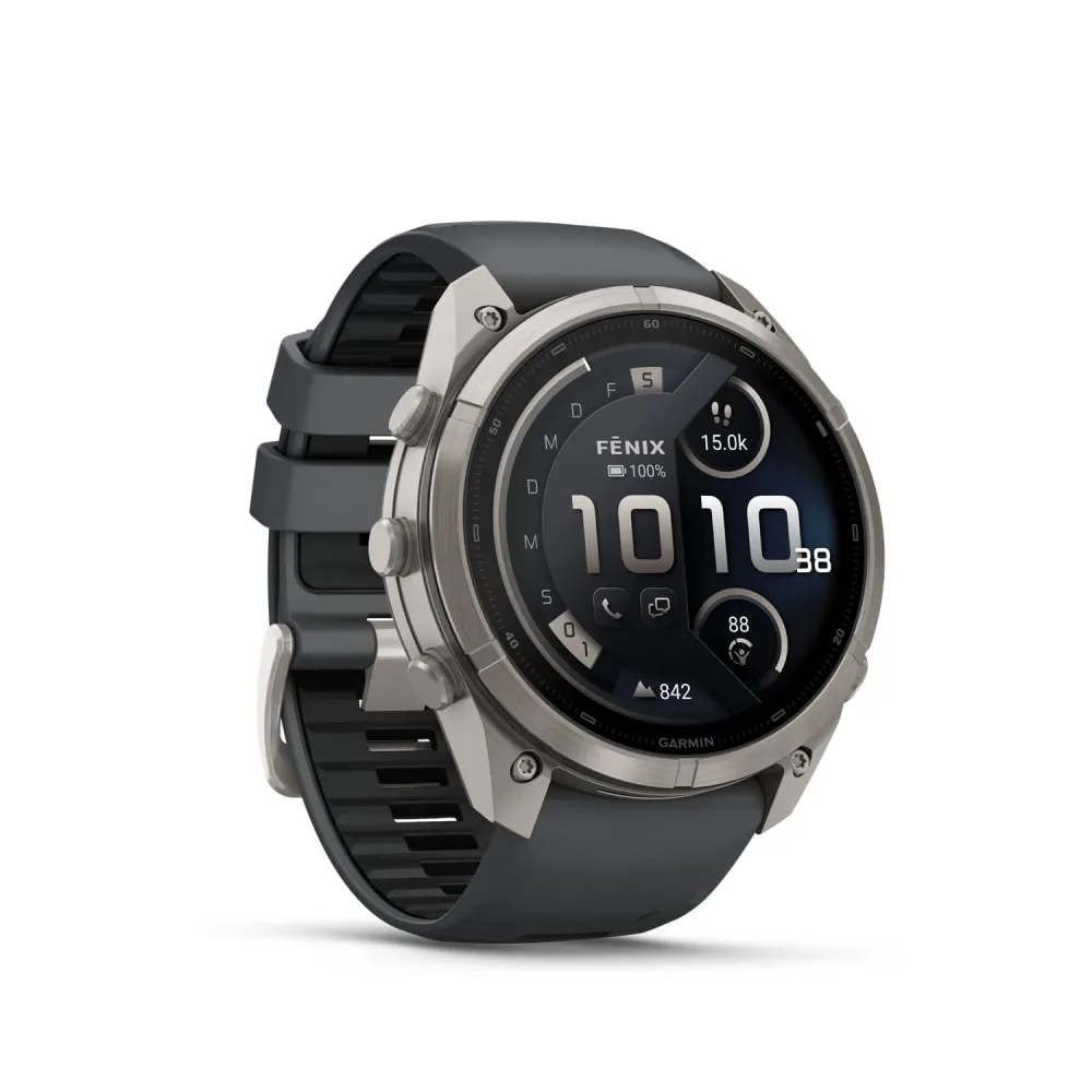 GARMIN f?nix® 9 Pro (51 mm) inReach® Multisport GPS-Smartwatch Titan Silikon, 127-210 mm, Titan/Graphit/Schwarz