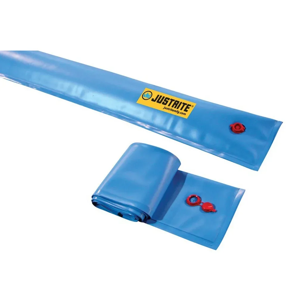 Absperr-Deich zur Wasserbefüllung, wiederverwendbar, PVC-Folie, LxB 1,5 m x 229 mm Justrite