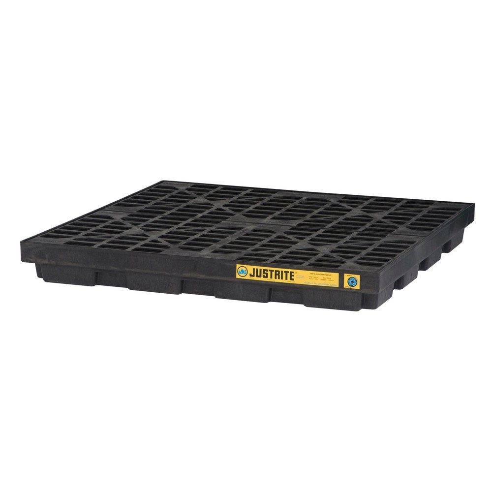 PE-Auffangwanne aus PE-Regenerat, Flachwanne, für 4 x 200 l Fässer, Auffangvolumen 185 l Justrite