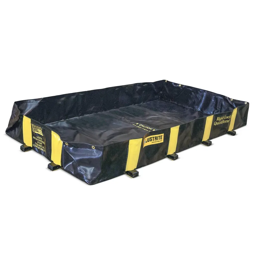 Justrite Leckage Faltwanne, befahrbar, L 1800 x B 1200 x H 305 mm, bis 662 L, schwarz