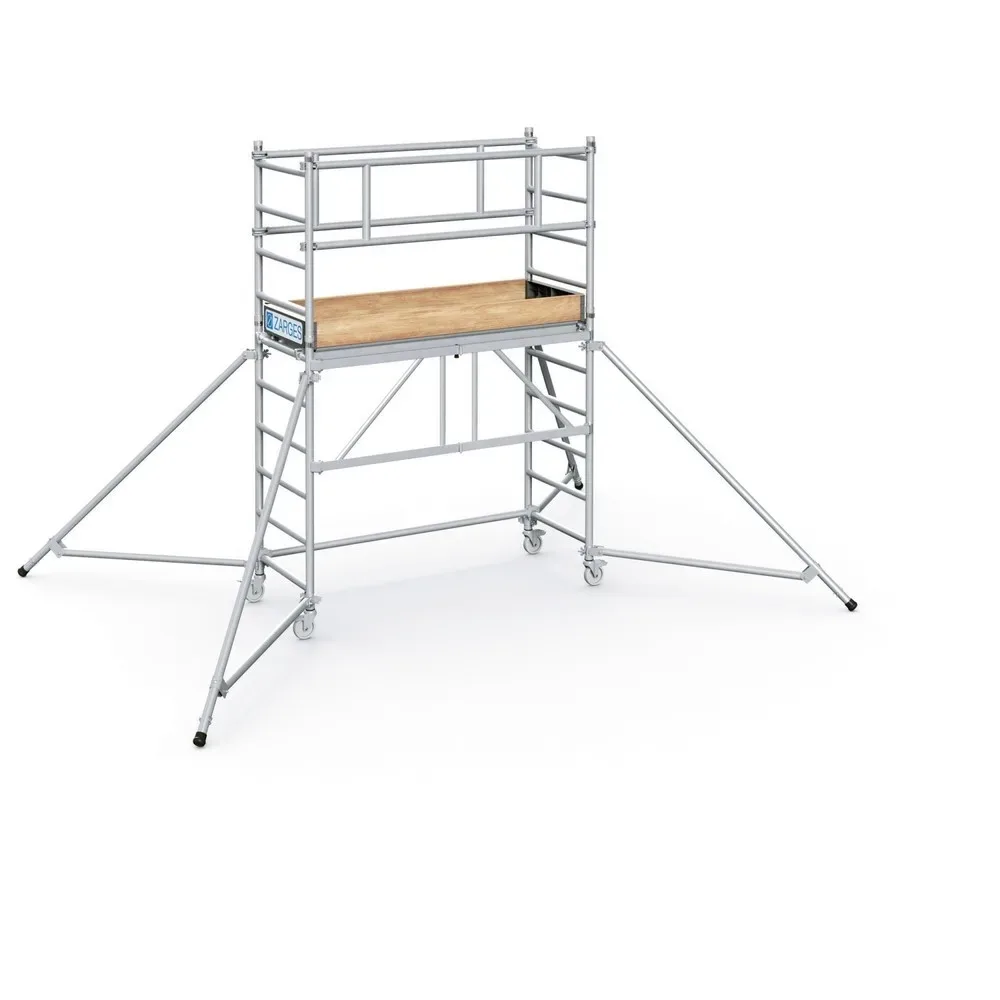 ZARGES Klappgerüst PaxTower 1T, Plattform-/Standhöhe 1,55 m, mit Bordbrettern und zusätzl. Geländerstreben