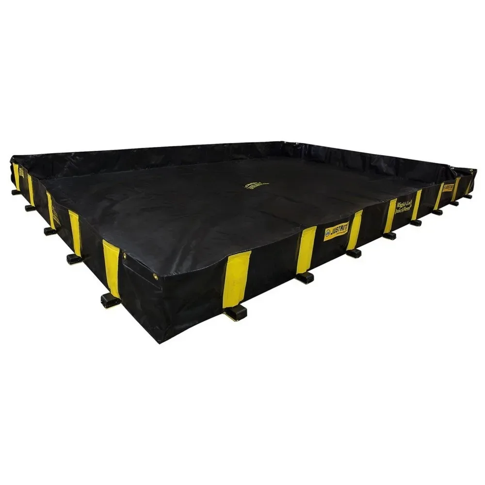 Justrite Leckage Faltwanne, befahrbar, L 4900 x B 4900 x H 305  mm, bis 7230 L, schwarz