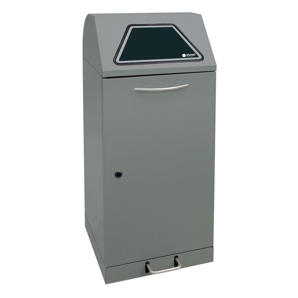 stumpf® Wertstoffsammler mit Fusspedal, inkl. Abfallsackhalter, Stahlblech, verzinkt, 120 Liter, graualuminium