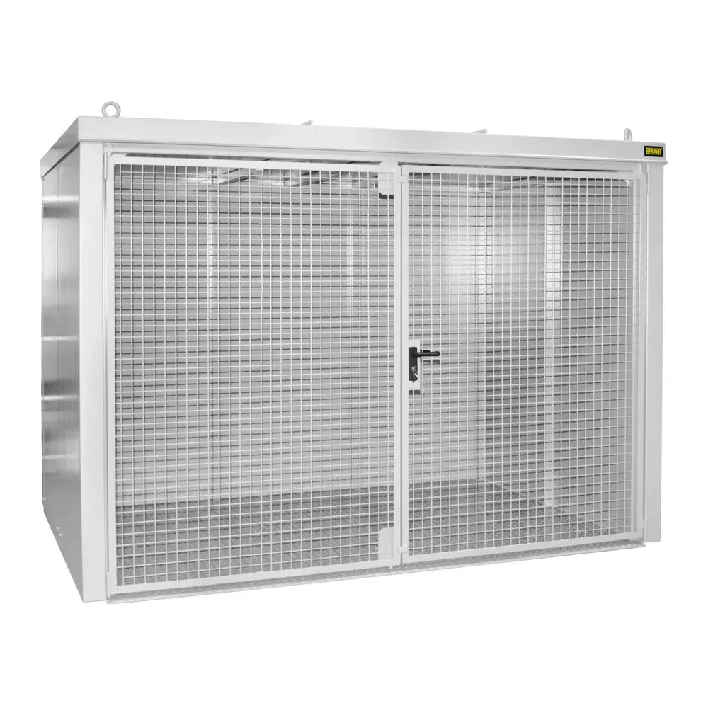 Bauer® Gasflaschen-Container GFC-B, feuerbeständig, für max. 96 Flaschen, grauweiss