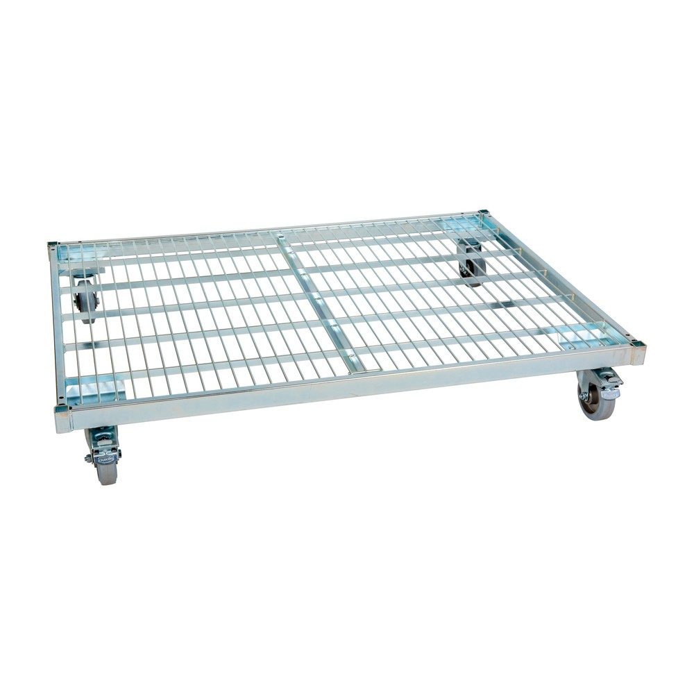 Metall-Rollplatte, blau verzinkt, BxT 800 x 1.200 mm, Rollen-Ø 125 mm