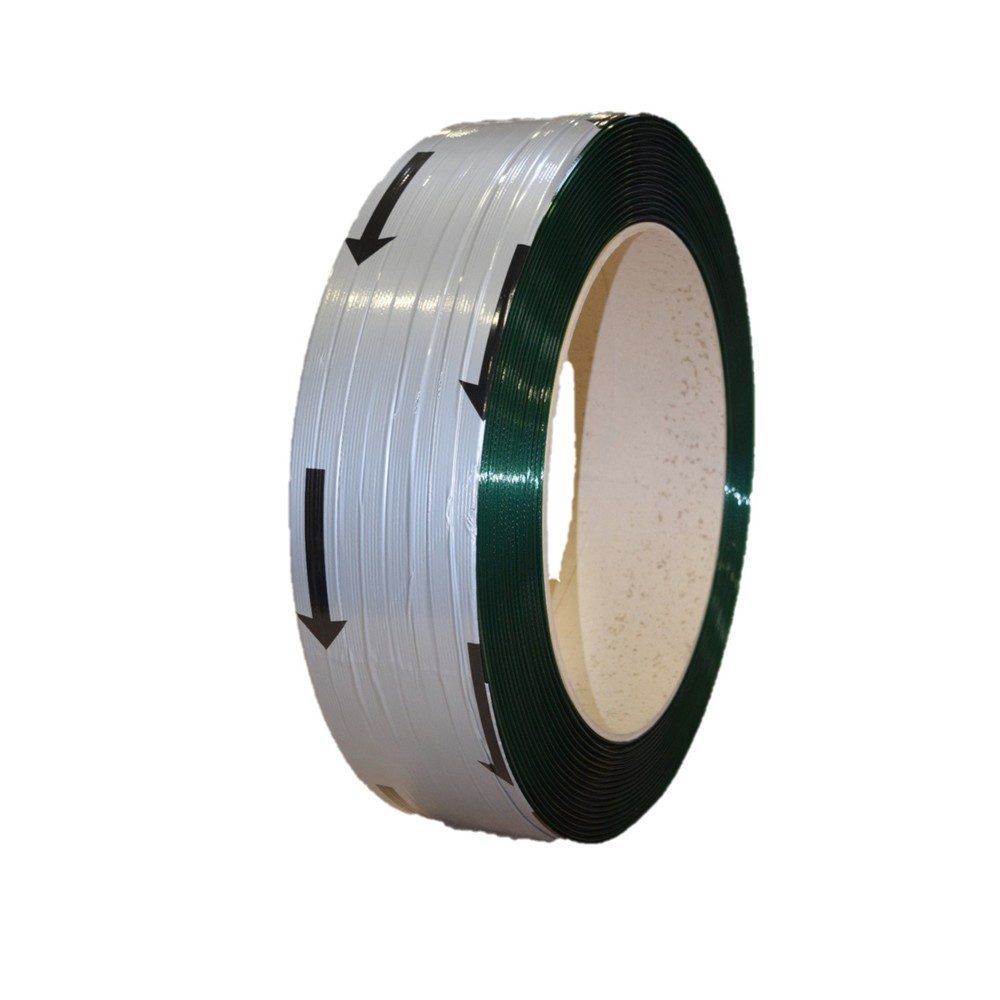Umreifungsband aus PET, High Quality, geprägt, 15,5 mm x 1.750 lfm., Kern-Ø 406 mm, Stärke 0,70 mm, grün