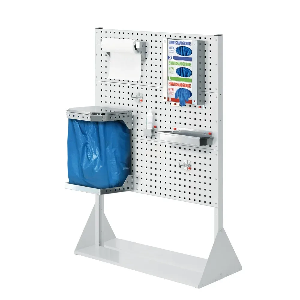 Kappes RasterPlan® Hygienestation, Stellwand mit 3 Lochplatten, HxBxT 1.450 x 1.000 x 430 mm, Modell 2