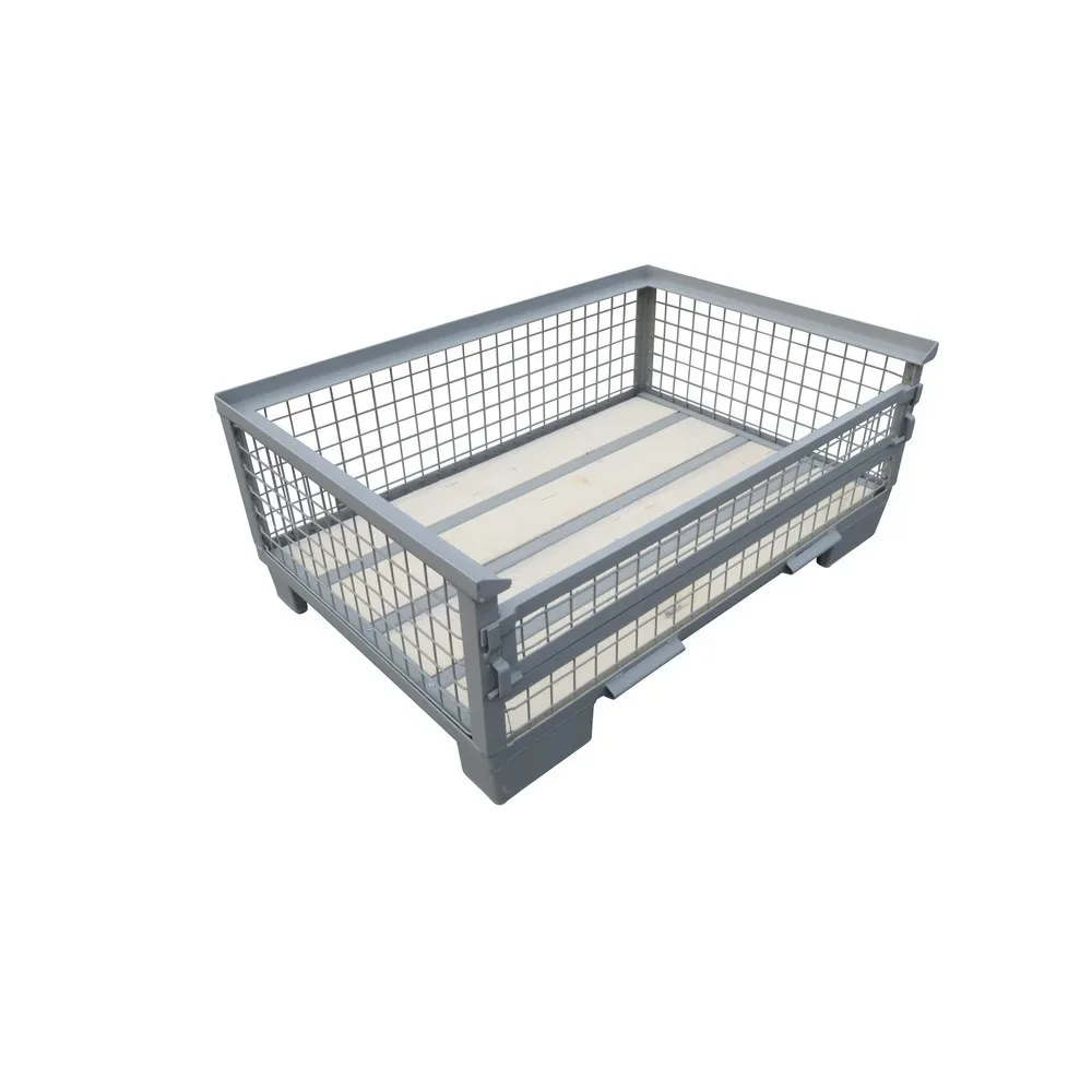 Euro-Gitterbox, Längswand halb abklappbar, Höhe 500 mm