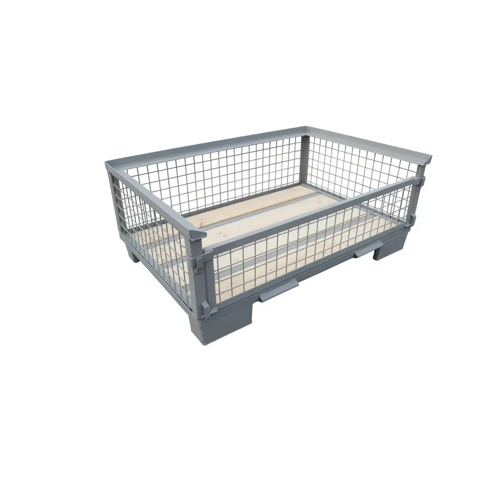 Euro-Gitterbox, Längswand voll abklappbar, Höhe 500 mm