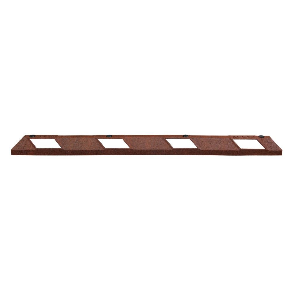 MORAVIA Radstopp Park-AID®, rotbraun mit weissen Reflexstreifen, Breite 1.800 mm