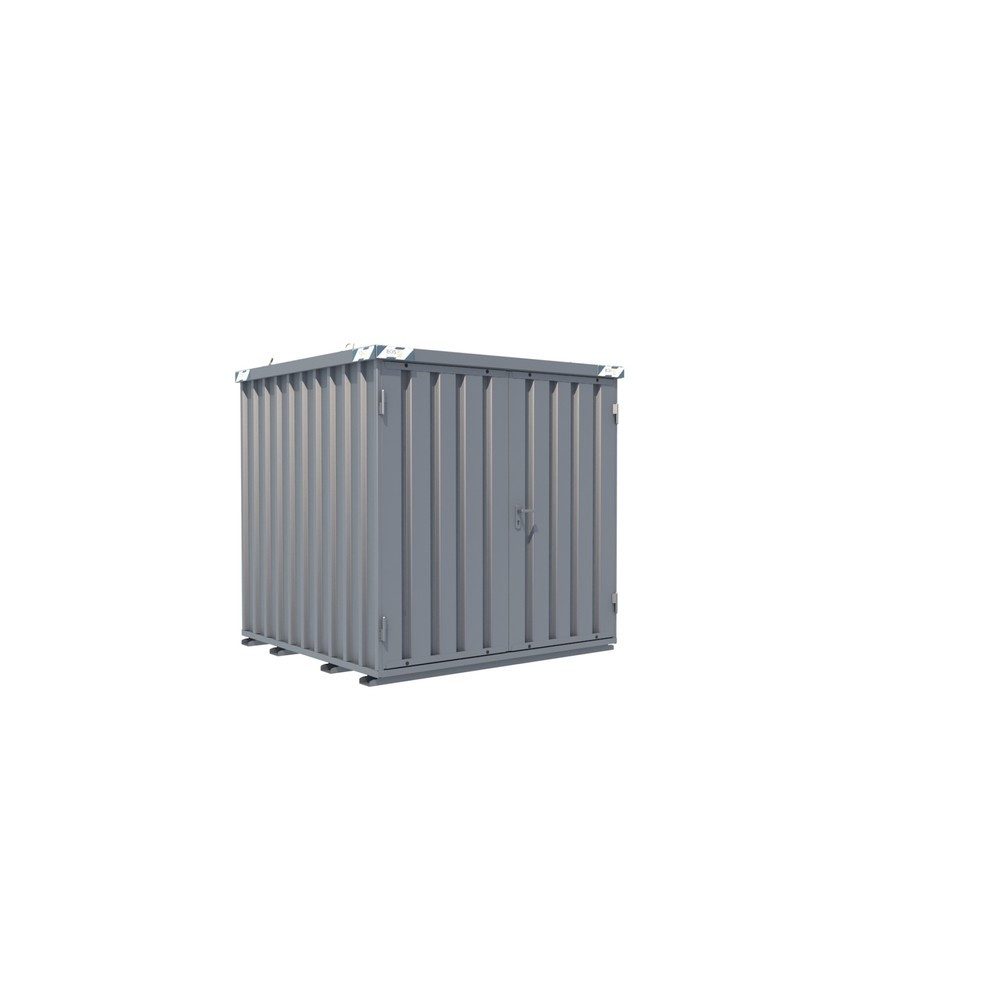 kaiserkraft Schnellbau-Container, verzinkt, Außen-BxHxT 2100 x 2100 x 2100 mm, 2 Flügeltüren