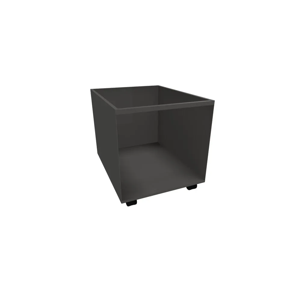 Rocholz Container mit Kunststoffeinsatz, fahrbar, HxBxT 525 x 500 x 650 mm, anthrazitgrau