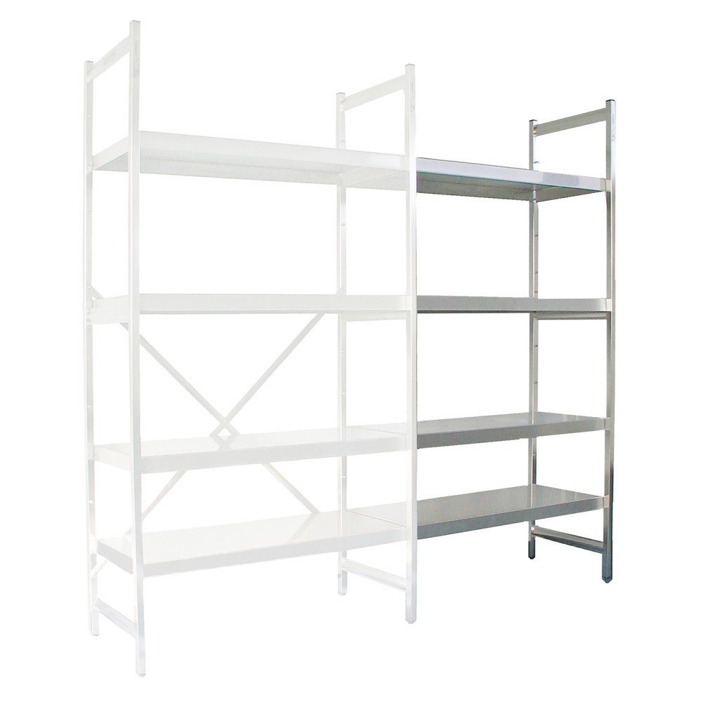 Edelstahl-Regal mit geschlossenen Fachböden, AF, FL 600 kg, HxBxT 1.600 x 975 x 400 mm