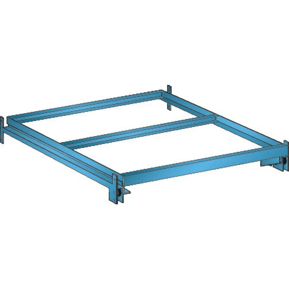 Auszugrahmen, BxT 890 x 1260 mm, Fachlast 800 kg, 65% ausziehbar, lichtblau LISTA