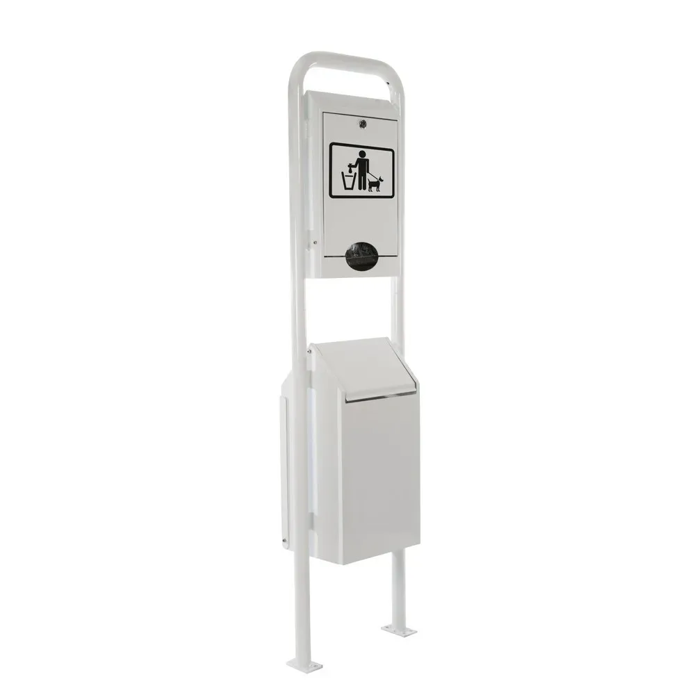 RENNER Hundetoilette Typ 7077-30 mit integriertem Beutelspender, Behälter u. Rohrrahmen-Ständer, kobaltblau