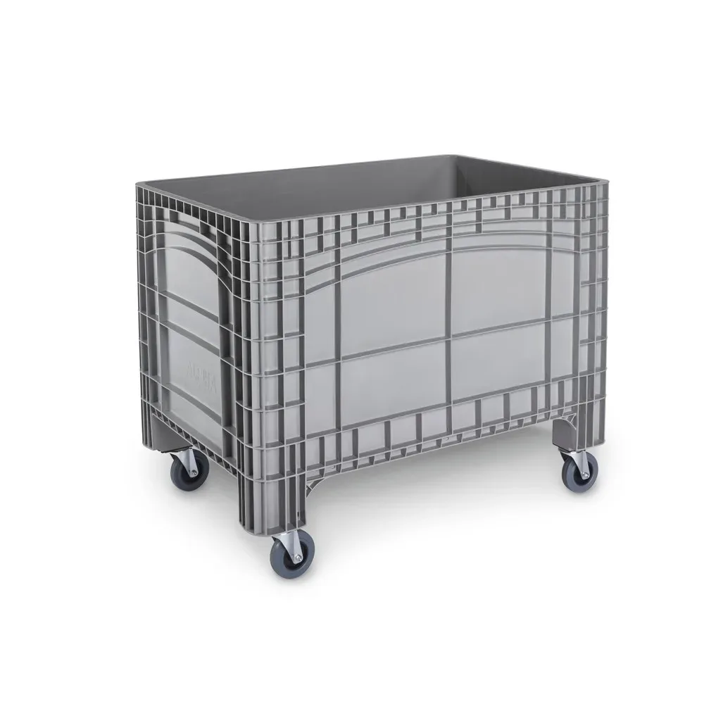 Grossbehälter XL, HxBxT 800 x 1.200 x 800 mm, 535 Liter, 4 Lenkrollen mit Bremse, grau