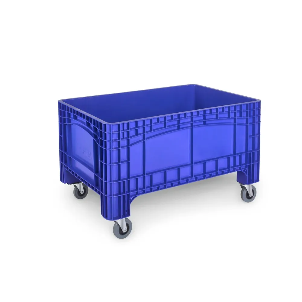 Grossbehälter L, HxBxT 800 x 1.200 x 580 mm, 354 Liter, 4 Lenkrollen, blau
