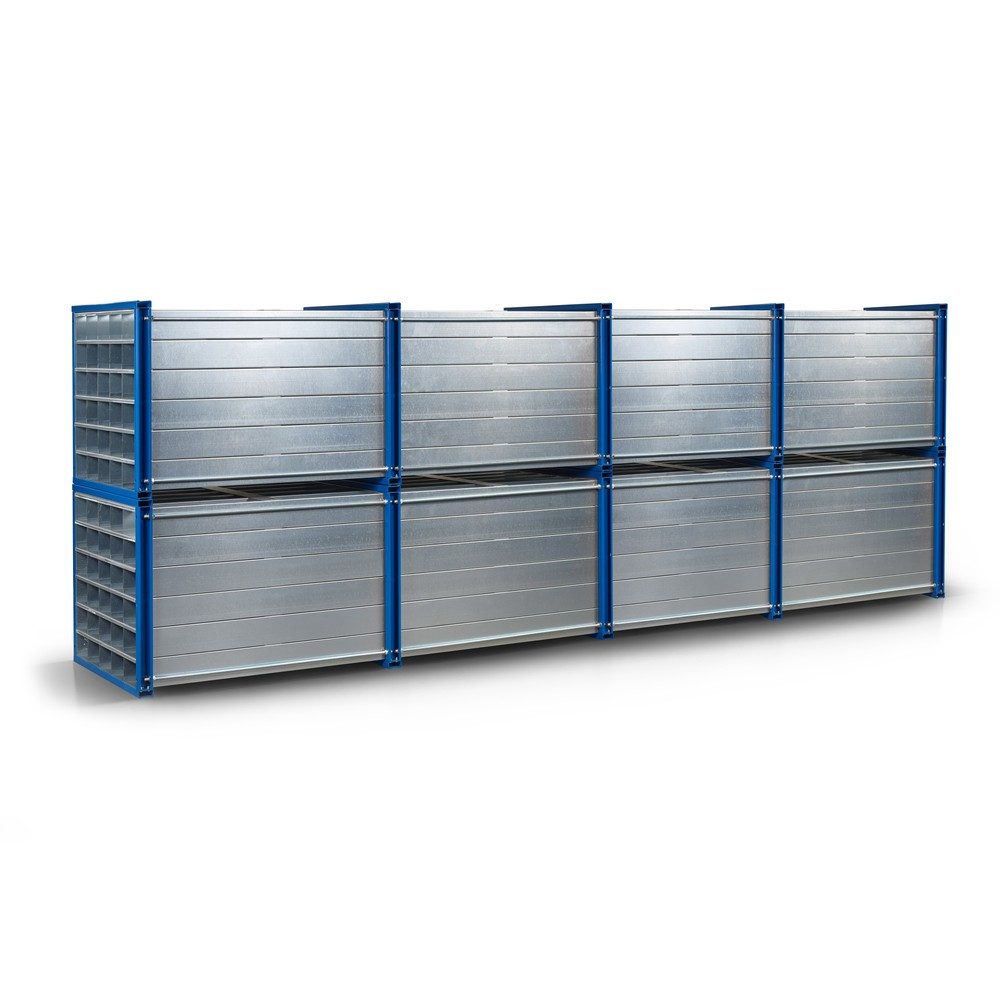 RR-Industrietechnik® Wabenregal Typ RWR, HxBxT 1.000 x 1.000 x 6.000 mm, Fächeranzahl 16