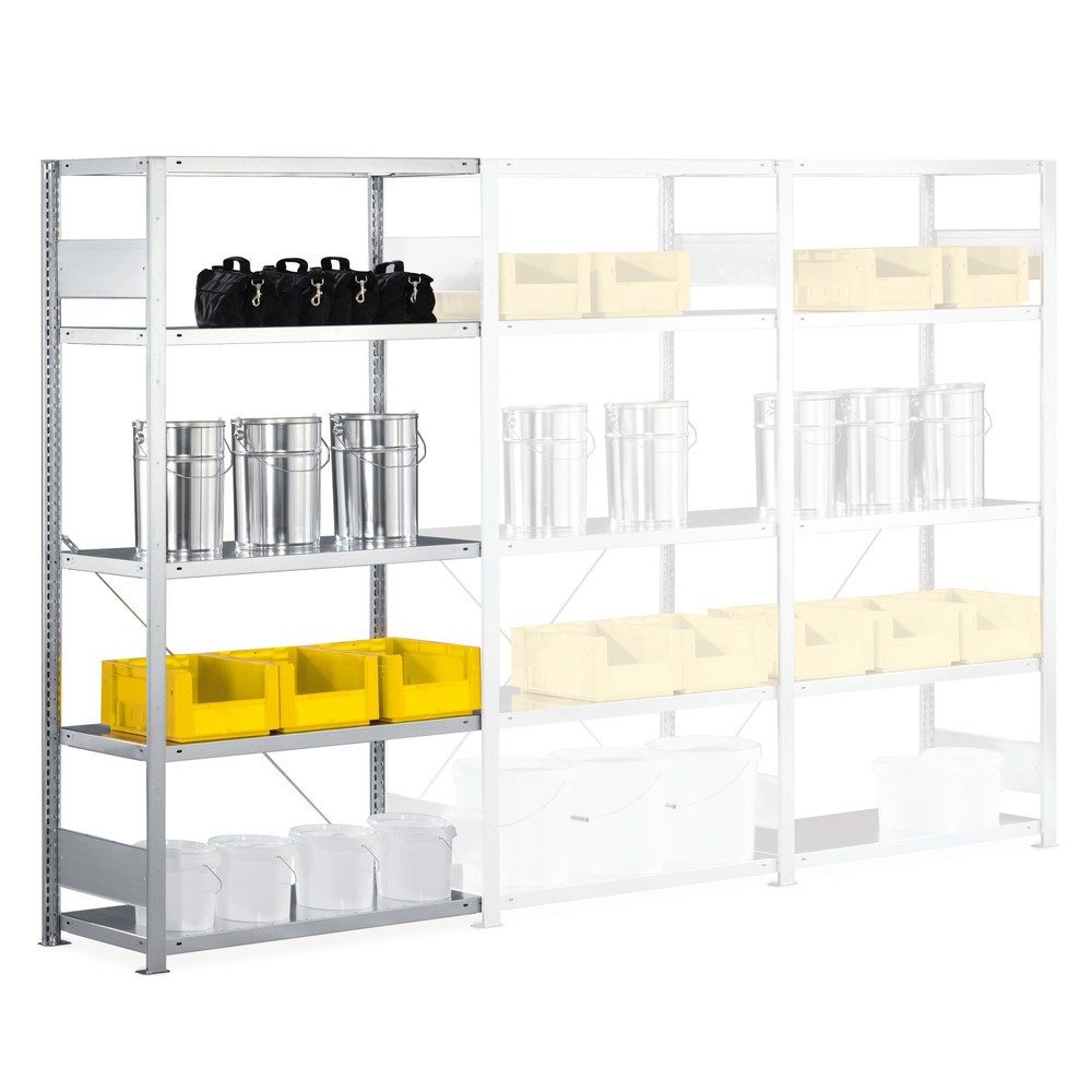 META Fachbodenregal, AF, FL 230 kg, verzinkt, HxBxT 3.000 x 1.000 x 300 mm