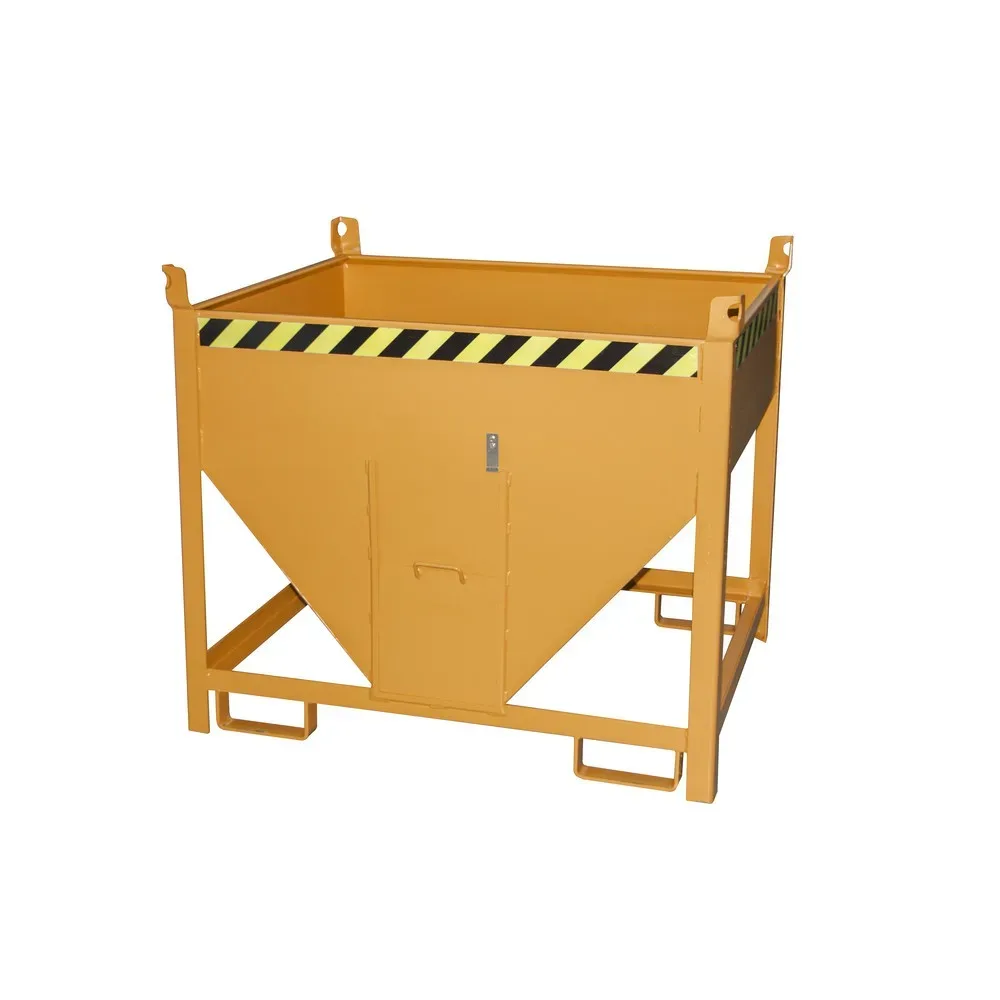 Bauer Silobehälter SGS 50, mit Schieberverschluss, L 1000 x B 1200 x H 1025 mm, 0,5 m³, bis 750 kg, Stahl, Gelborange