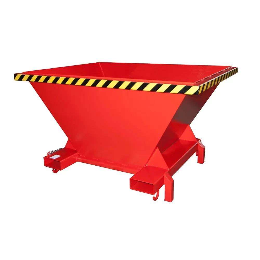 Bauer SBT Befülltrichter, Stahlblech, Stützfüsse, Einfahrtaschen, lackiert, L 1320 x B 1710 x H 990 mm, feuerrot RAL 3000