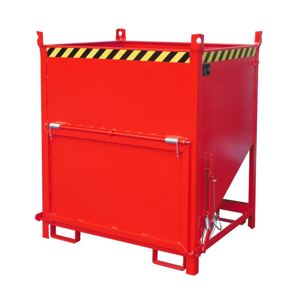 Bauer® Silobehälter mit Klappe, lackiert, Volumen 1 m³, RAL 3000 feuerrot