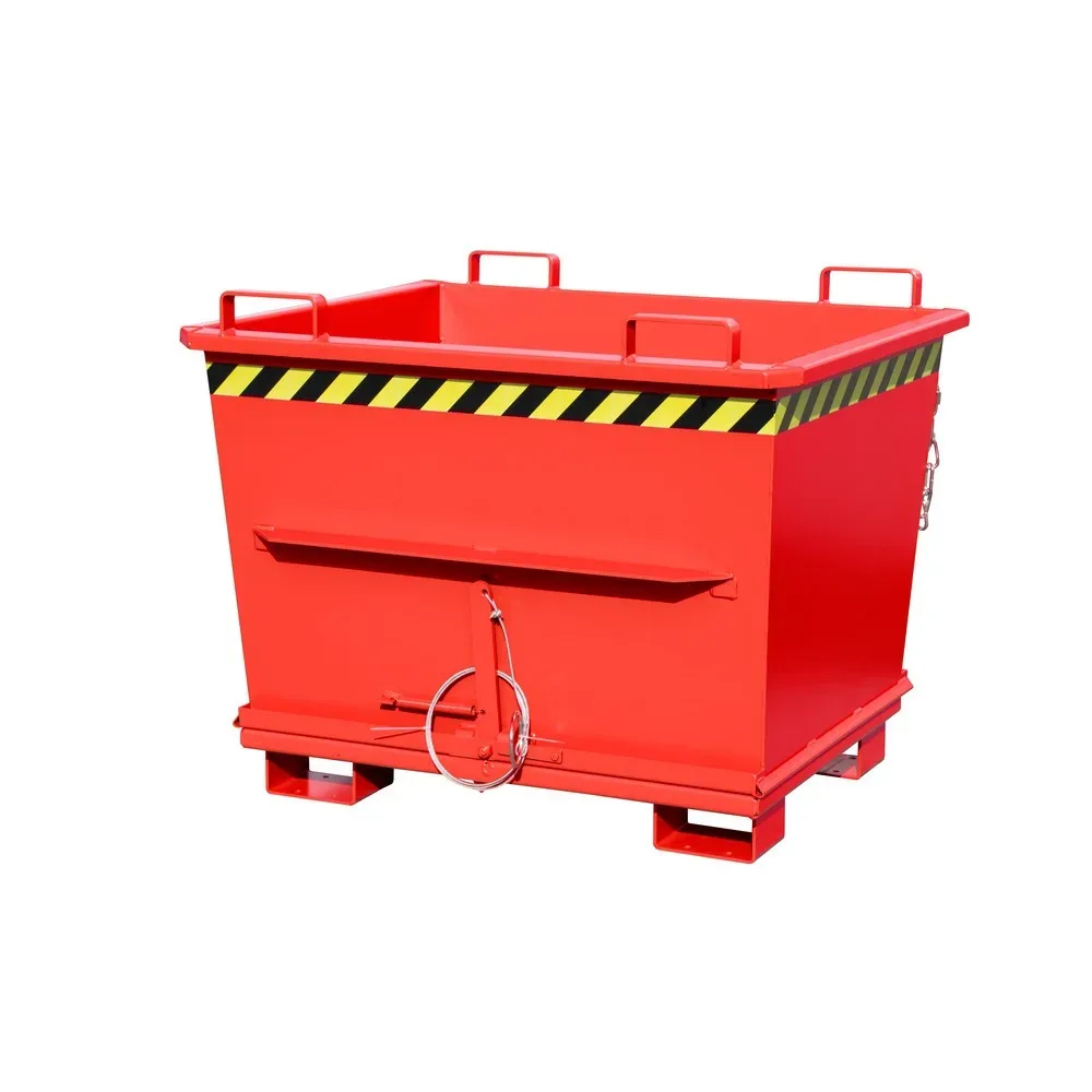 Bauer® Stapelbarer Klappbodenbehälter, lackiert, Volumen 0,7 m³, RAL 3000 feuerrot